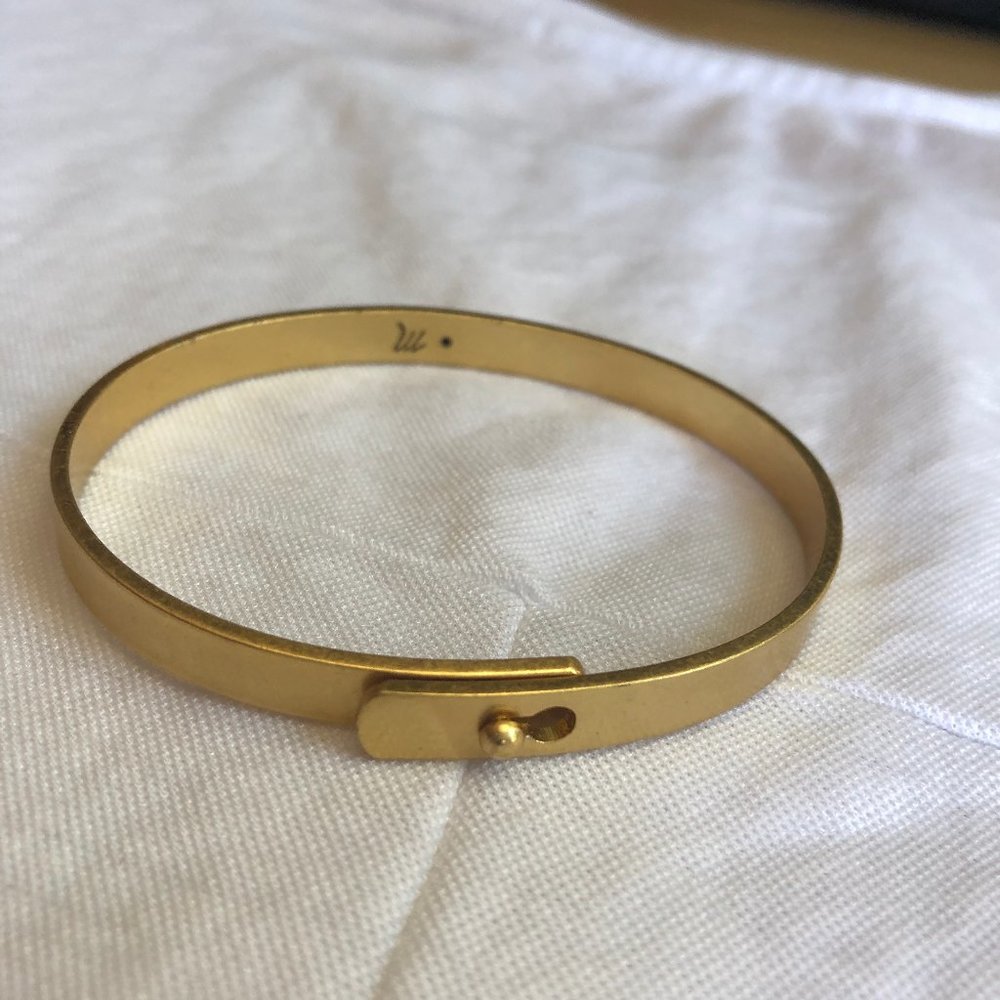 Madewell Brushed Gold Minimalistic Bangle Bracelet